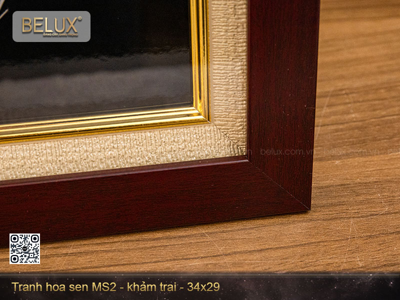 Tranh hoa sen khảm trai MS2 kt 34x29cm&nbsp;